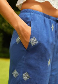 Next EMBROIDERED WIDE LEG - Kalhoty - blue