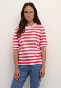 Kaffe - KALIZZA STRIPED  - T-shirts print - pink mist cayenne stripe Miniaturebillede 1