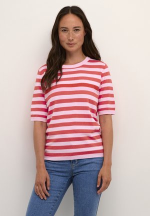 KALIZZA STRIPED - T-shirt med print - pink mist cayenne stripe