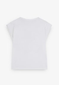 Witte T-shirt met korte mouwen, voorzien van een ronde halslijn en een ontspannen pasvorm, gemaakt van zachte katoen met een gladde textuur. Geen patronen of accenten.