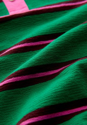 Next CONTRAST STRIPE RUGBY  - Poloshirt - bright green/pink chocolate
