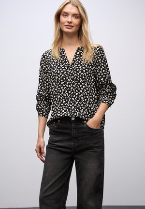 GEMUSTERTE - Bluse - schwarz