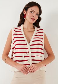 LELA LOOSE FIT - Bodywarmer - ecru red