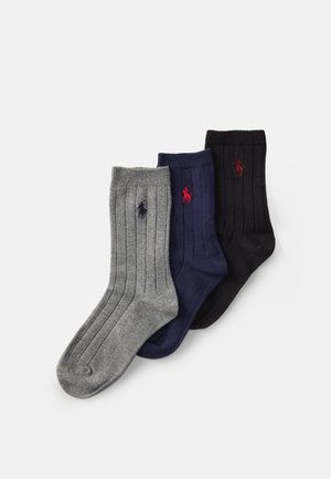 CREW SOCK UNISEX 3 PACK - Zeķes - black/grey/blue