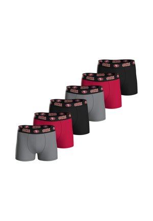 Herrboxershorts i grått, rött och svart. Mjukt tyg med resår i midjan som har "49ers"-logotypen. Totalt sex stycken.