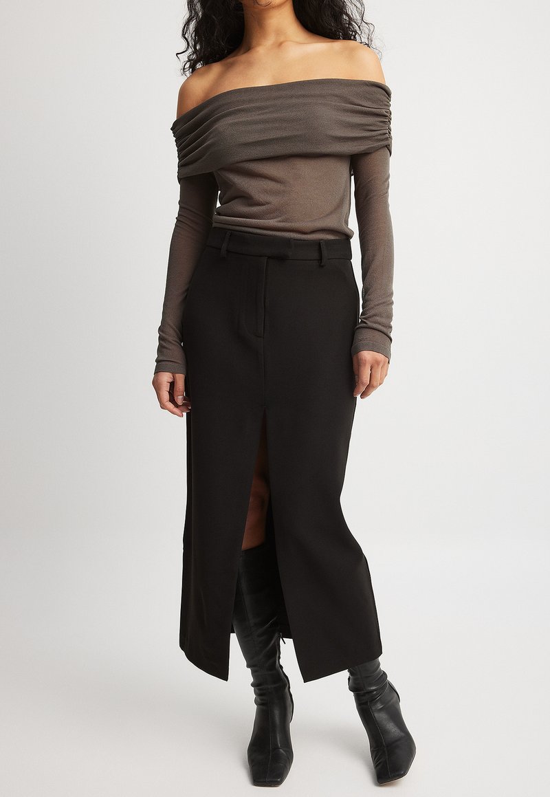NA-KD MIT FRONTSCHLITZ - Maxinederdele - black