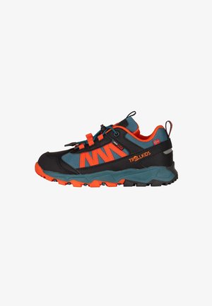TROLLKIDS, KIDS TRONFJELL HIKER LOW UNISEX - Hiking shoes - stormy blue flame orange black