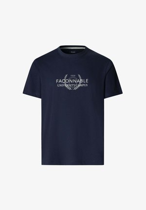 Façonnable REGULAR FIT UNIVERSITY PRINT - Camiseta estampada - marine blue