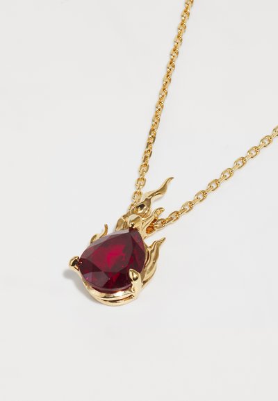 Alan Crocetti GEM IN HEAT NECKLACE LAB RUBY UNISEX - Colier - gold-coloured