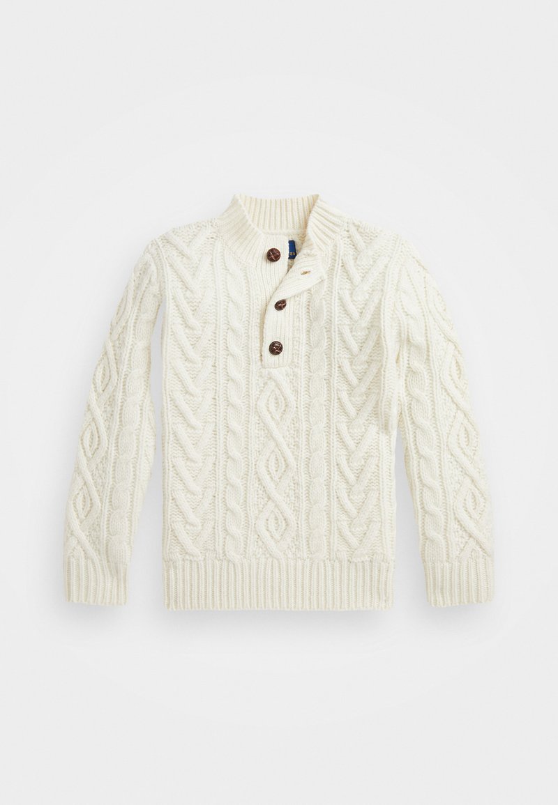 Polo Ralph Lauren CABLE WOOL-CASHMERE MOCKNECK SWEATER - Džemper - clubhouse cream
