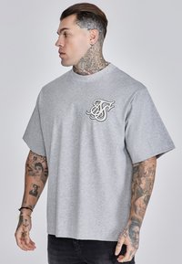 SIKSILK - LOGO - Marškinėliai su spaudiniu - grey marl Miniatiūros vaizdas 1