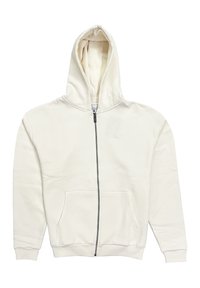 HOODIE CHEST SIGNATURE ESSENTIAL - Bluză de molton cu fermoar - off white