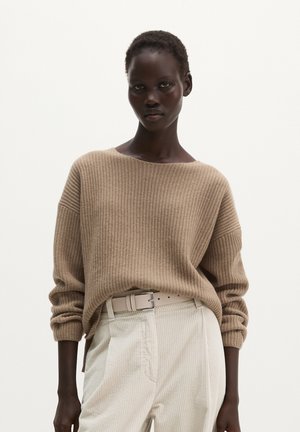 Marc O'Polo, PULLOVERS, LSL, BOAT-NECK, HEAVY KNIT - Pullover - earthy taupe