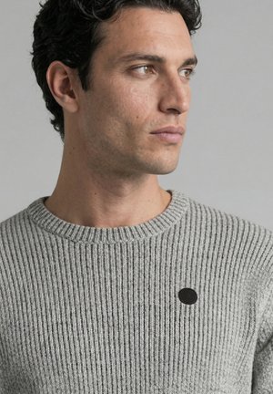 Street One MEN, MOULINÉ PULLOVER MIT RUNDHALS - Maglione - silver grey melange