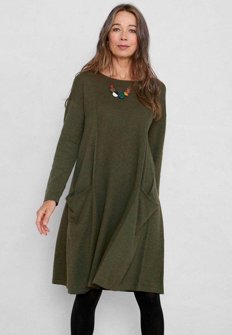 Seasalt Cornwall CORNWALL HEARTFELT Jumper dress olive/green Zalando