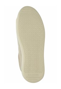 Light beige suede shoe sole with textured rubber grip patterns. Features raised branding "BLACKSTONE" and curved edge design.