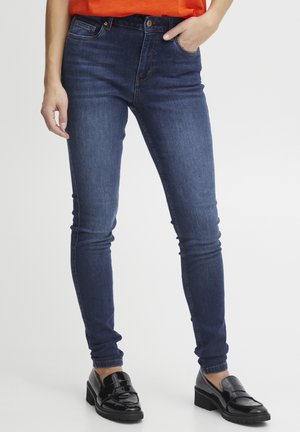 PULZ PZEMMELINA HW - Jeans Skinny Fit - dark blue denim