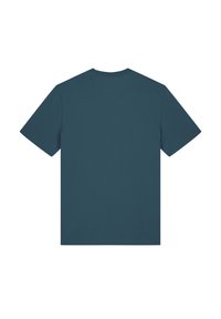 Korte mouwen t-shirt in donker teal, met een ronde hals en een gladde katoenstof, in een effen kleur zonder zichtbare patronen of details.
