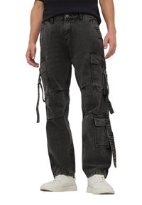 Terranova CON LACCI - Pantaloni cargo - nero denim