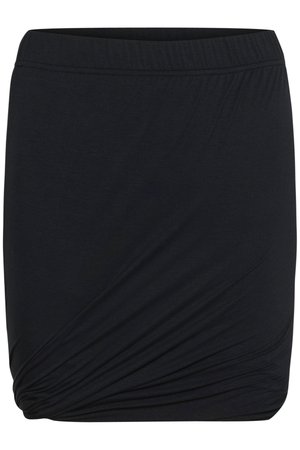 Mustvalgest keeratud seelik on valmistatud pehmest ja kergest kangast, millel on rüüstest inspireeritud tekstuur ning elastne vöökoht mugavuse ja lihtsa selga tõmbamise jaoks.