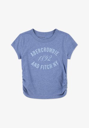 Abercrombie & Fitch RUCHED TEE - Nyomott mintás póló - colony blue heather