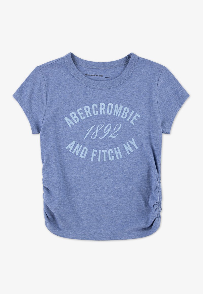 Abercrombie & Fitch RUCHED TEE - T-shirt imprimé - colony blue heather