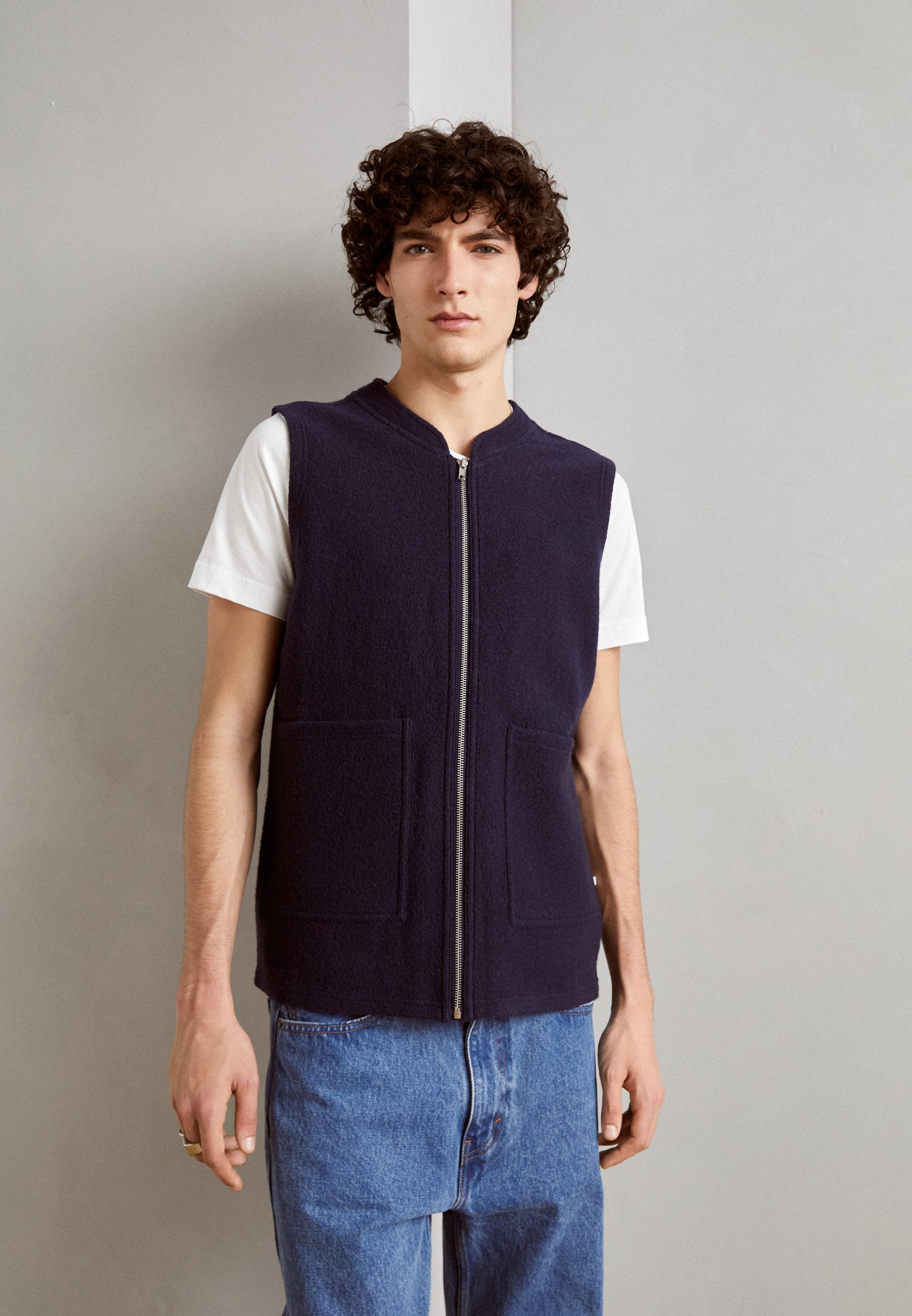 Minimum BROAK - Waistcoat - maritime blue/dark blue - Zalando