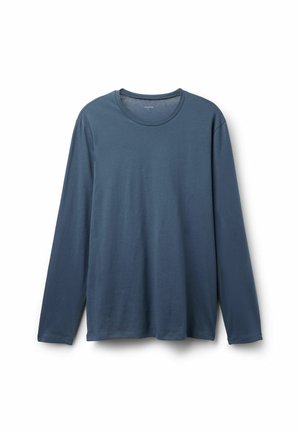 Langarmshirt in Dunkelblau, aus weicher Baumwolle. Verfügt über einen Rundhalsausschnitt und einen geraden Saum, ohne sichtbare Logos oder Muster.