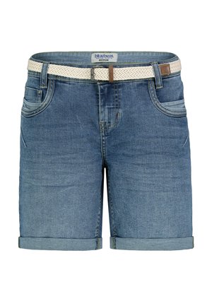 MIT LÄSSIGEM GÜRTEL UND SPORTLICHEM STYLE - Denim shorts - blau