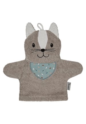 WASCHHANDSCHUH KATZE - Cuddly toy - graufarbig