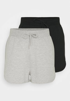 2 PACK - Pantaloni - black/mottled light grey