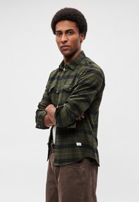 Marc O'Polo DENIM OVER FLAP POCKETS CHECK - Letná bunda - dark green/multi