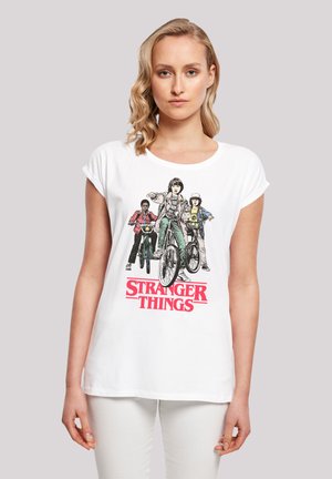 STRANGER THINGS RETRO BIKERS NETFLIX TV SERIES - Print T-shirt - weiß
