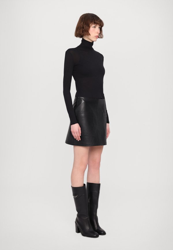 JAIME CUIR LISSE - Leather skirt4