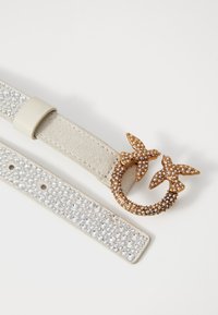 Pinko LOVE BERRY BELT - Öv - bianco/antique gold-coloured