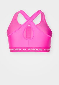 Under Armour CROSSBACK MID BRA - Vidēja atbalsta sporta krūšturis - rebel pink/white