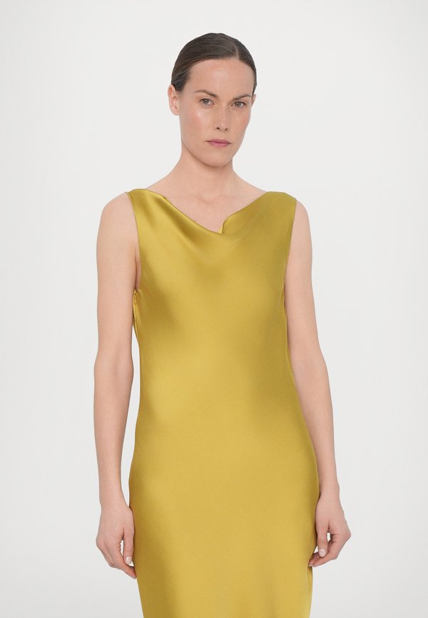 SLEEVELESS LOW BACK DRAPE DRESS BELOW KNEE - Cocktail dress / Party dress - asparagus4