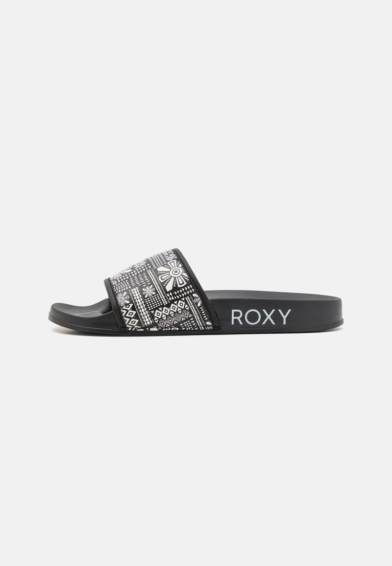 Roxy SLIPPY - Ciabattine - black/white