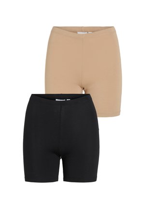 VILA VIEMMELIE BIKER 2 PACK - Tamprės – kelnės - black/beige