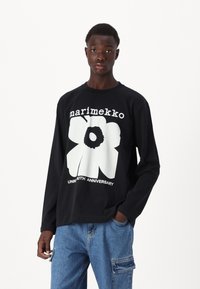 Marimekko - BIITTI UNIKKO PLACEMENT UNISEX - Pikkade varrukatega topp - black/off white Väikepilt 1