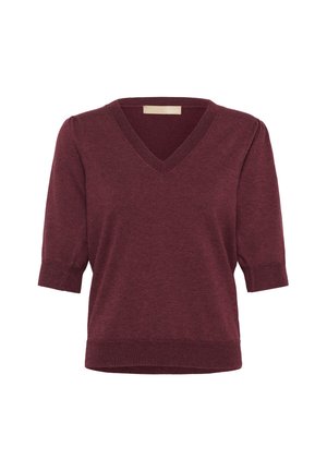 Culture, CUPINNIE ANNEMARIE SHORT SLEEVE VNECK - T-shirt basique - chocolate truffle