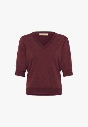 Culture, CUPINNIE ANNEMARIE SHORT SLEEVE VNECK - T-shirt basique - chocolate truffle