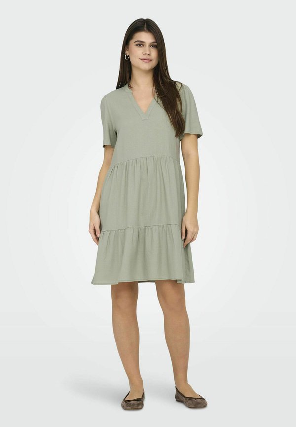 GLOCKENFÖRMIGES NORMAL GESCHNITTEN V-AUSSCHNITT - Freizeitkleid - tea