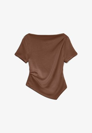 Vero Moda, VMMILLE SS BOATNECK SHORT TOP JRS NOOS - T-shirt imprimé - cocoa brown