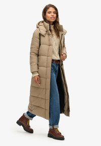 Superdry & Co STOP LINE PUFFER - Vinterfrakke - fossil brown grid