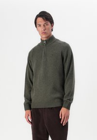 Barbour GRANGETOWN HALF ZIP - Strickpullover - mid olive
