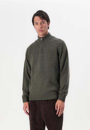 Barbour GRANGETOWN HALF ZIP - Trui - mid olive