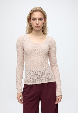 Vero Moda, VMFLORA 2-WAY LACE NOOS - T-shirt à manches longues - pumice stone