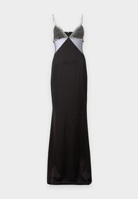 TRIANGLE CRYSTAL BRA EMBROIDERY GOWN - Společenské šaty - black/silver