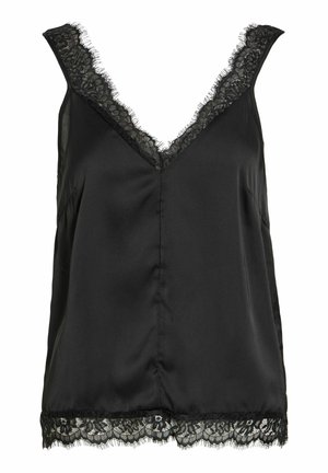 VILA, TOP VISOFIE V-AUSSCHNITT - Top - black